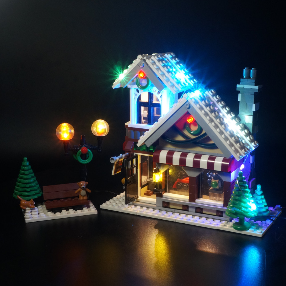Lego Set Creator - ชุดไฟ LED สำหรับผู้สร้างร้านของเล่นในหมู่บ้านฤดูหนาวเข้ากันได้กับตัวต่อเลโก้10249