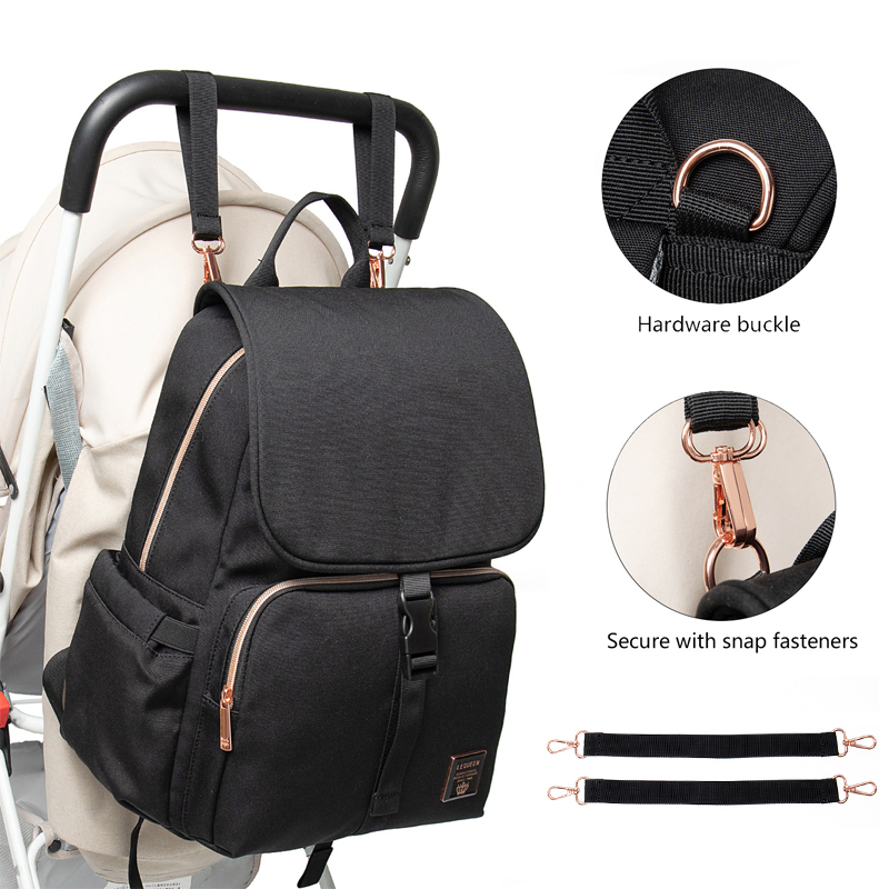 Diaper Bag Backpack - กระเป๋าเป้ผ้าอ้อมสะพายหลังเดินทางอเนกประสงค์กระเป๋าเป้สะพายหลังรถเข็นเด็กคลอดบุตรถุงเปลี่ยนความจุขนาดใหญ่กันน้ำพร้อมตะขอ