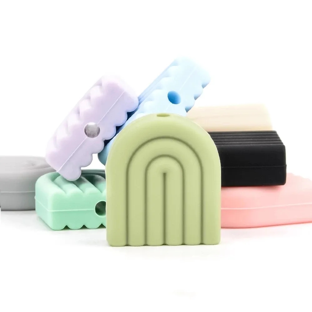 Baby Products Expo - Lofca 40pcs Rainbow Baby ซิลิโคนลูกปัดของเล่นเด็ก DIY
