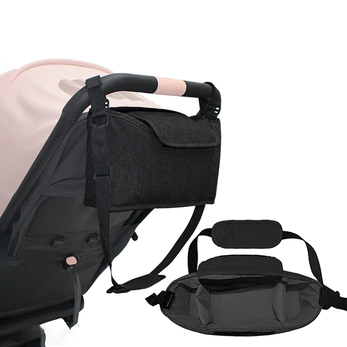 Diaper Bag Backpack - กระเป๋าเก็บของและจัดเก็บสำหรับรถเข็นเด็ก, อเนกประสงค์, กระเป๋าแขวนรถเข็นเด็กความจุขนาดใหญ่, กระเป๋าสะพายไหล่เดี่ยวแฟชั่นสำหรับคุณแม่