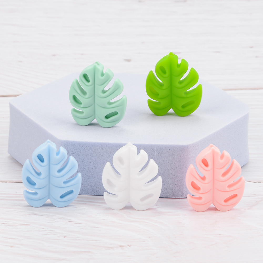 Baby Products Expo - LOFCA 30pcs ซิลิโคน Monstera ลูกปัดการ์ตูน Leaf